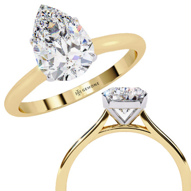 0.90 Carat Pear Shape Diamond Solitaire Engagement Ring In Yellow Gold