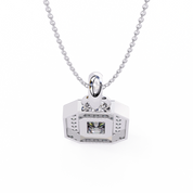 0.95 Ct Emerald Cut Lab Diamond Halo Pendant White Gold