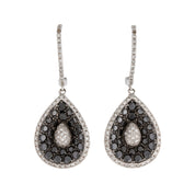 Shop 3.50 Ct Round Cut Black and White Diamond Drop Earrings