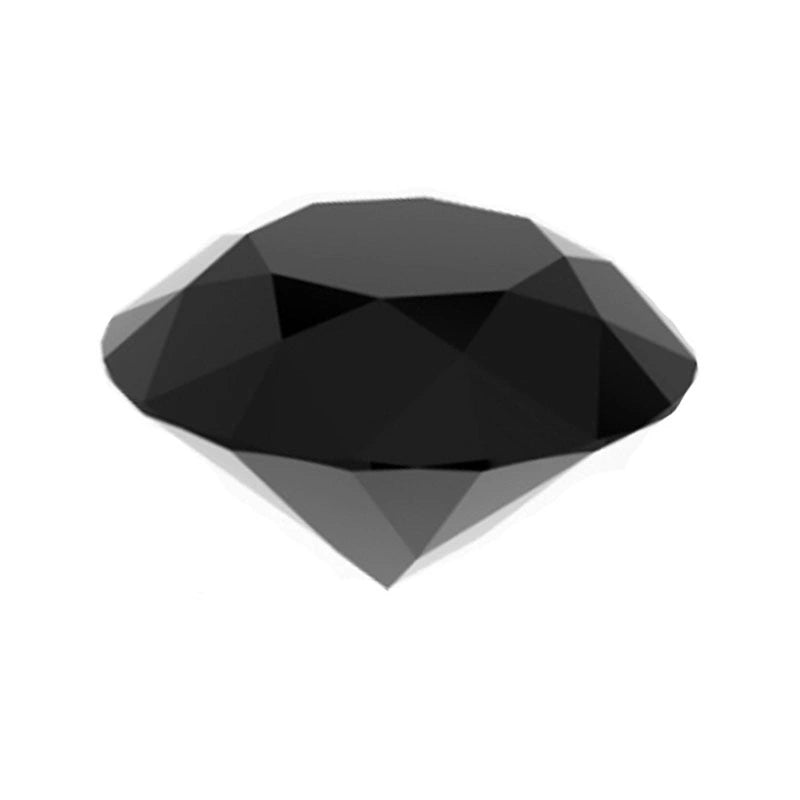 11 MM Round Cut Diamond Black Diamond For Sale