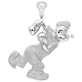 5 Carat Round diamond Pave Setting Popeye Lab Diamond Pendant In White Gold 