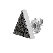 1 Ct Black Diamond Triangle Shape Single Stud Earring