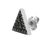 1 Ct Black Diamond Triangle Shape Single Stud Earring