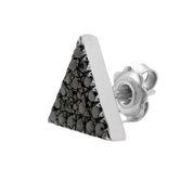 1 Ct Black Diamond Triangle Shape Single Stud Earring