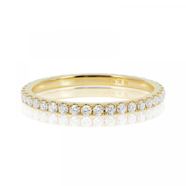 0.80 Carat Round Shape Channel Setting Diamond Eternity Ring In Yellow Gold 18K Yellow Gold Natural Diamond Eternity Wedding Rings