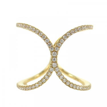 0.50 Carat Diamonds Double Row Curved Ring