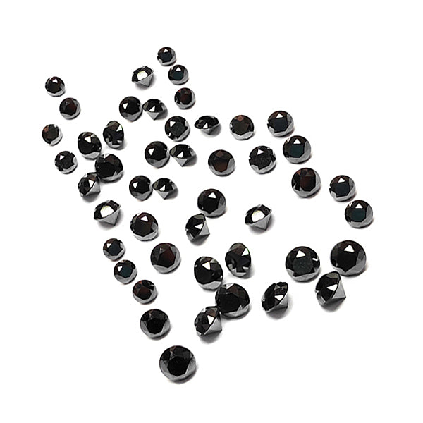 1 Carat Round Cut Calibrated Black Diamond Lot