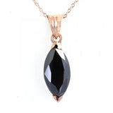 2 Ct Marquise Cut Diamond Solitaire Prong Set Black Diamond Pendant