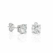 1 Ct Round Prong Setting Diamond Stud Earrings In White Gold