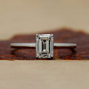 1 Ct Emerald Shape Lab Grown Diamond Solitaire Ring