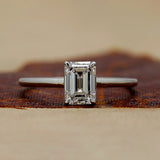 1 Ct Emerald Shape Lab Grown Diamond Solitaire Ring