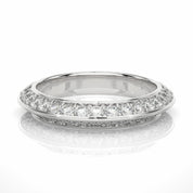 1 Ct Round Cut Knife Edge Diamond Eternity Wedding Band in White Gold White Diamond Wedding Bands