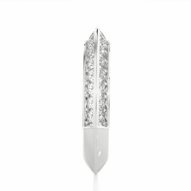 Alianza de boda de eternidad con diamantes de laboratorio de talla redonda de 1 qt con borde de cuchillo en oro blanco 