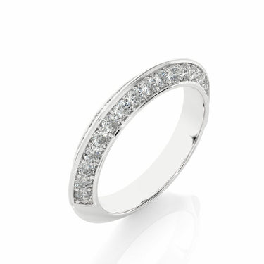 1 Ct Knife Edge Round Cut Eternity Wedding Band in White Gold