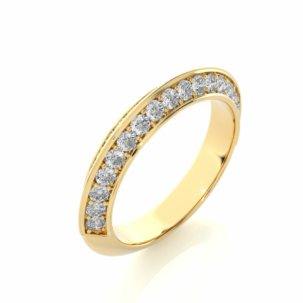 0.76 Ct Knife Edge Round Cut Diamond Eternity Wedding Band