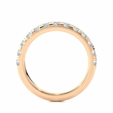 Bande d'éternité diamant serti griffes taille ronde 1 ct en or rose 