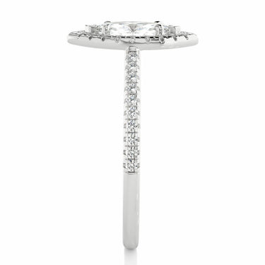 0.90 Ct Marquise Halo Engagement Ring White Gold