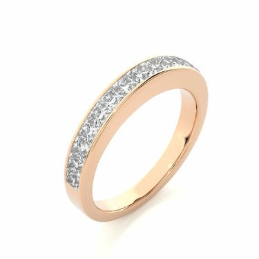 Alliance diamant taille princesse 1 ct serti clos en or rose