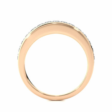 1 Ct Princess Cut Bezel Setting Diamond Wedding Band In Rose Gold