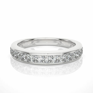 1 Ct Princess Cut Channel Set Lab Diamond Wedding Band In White Gold