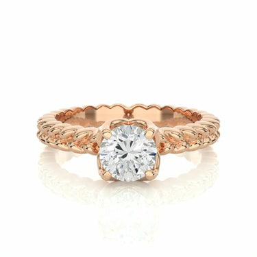 1 Ct Round Cut Solitaire Prong Setting Diamond Engagement Ring In Rose Gold