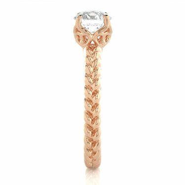 Anillo de compromiso de diamantes con engarce de punta solitario de talla redonda de 1 qt en oro rosa 