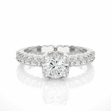 1 Ct Round Diamond Solitaire Engagement Ring In White Gold