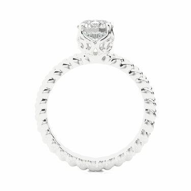 1 Ct Round Cut 4 Prong Set Lab Diamond Solitaire Engagement Ring In White Gold