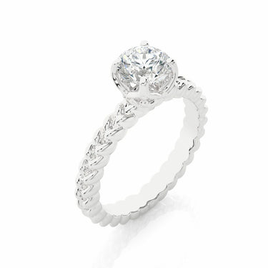 1 Ct Round Cut 4 Prong Set Lab Diamond Solitaire Engagement Ring In White Gold