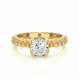 1 Ct Round Cut Solitaire Prong Setting Diamond Engagement Ring In Yellow Gold