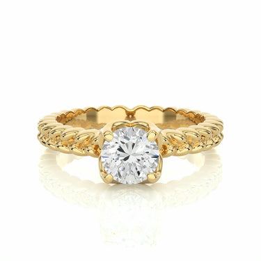 1 Ct Round Cut Solitaire Prong Setting Diamond Engagement Ring In Yellow Gold