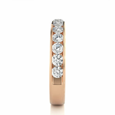 1 Ct Round Cut Channel Setting Diamond Wedding Band In Rose Gold