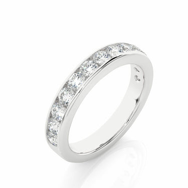 1 Ct Round Cut Channel Setting Diamond Wedding Band In White Gold