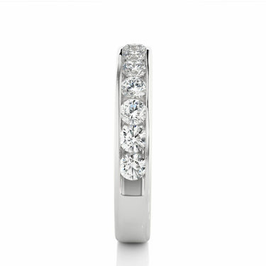 1 Ct Round Cut Channel Setting Diamond Wedding Band In White Gold