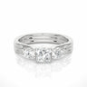 1 Carat Three Stone Princess Cut Engagement Ring White Gold
