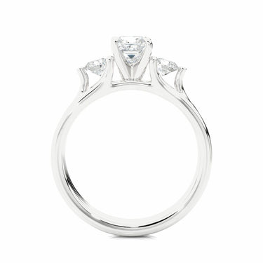 1 Carat Three Stone Princess Cut Engagement Ring White Gold