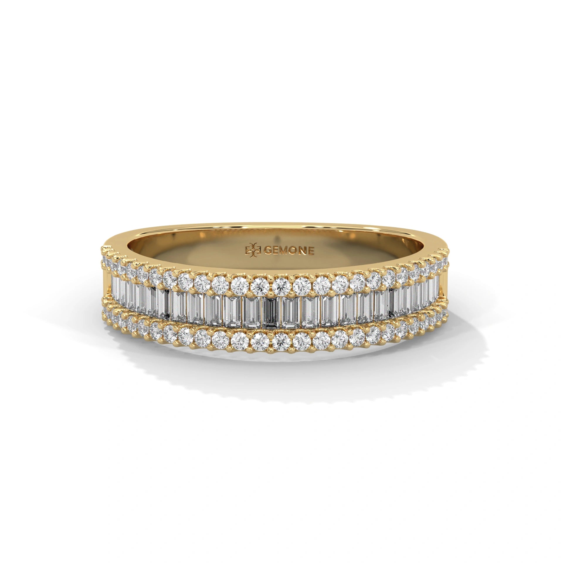 1.01 Ct Baguette Lab Diamond Wedding Band Rose Gold 18K Yellow Gold Natural Diamond