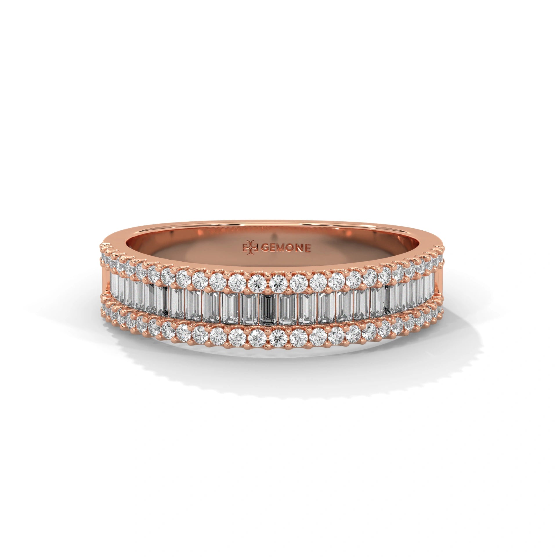 1.01 Ct Baguette Lab Diamond Wedding Band Rose Gold 18K Rose Gold Natural Diamond