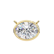 1 Ct oval lab diamond bezel Set necklace