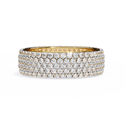 1.01 Carat Round Cut 5 Row Diamond Wedding Band In Rose Gold 18K Yellow Gold Natural Dimaond