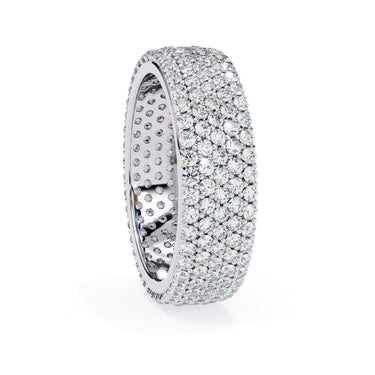 1.01 Carat Round Cut 5 Row Diamond Wedding Band In White Gold