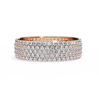 1.01 Carat Round Cut Diamond Wedding Band In Rose Gold