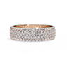 1.01 Carat Round Cut 5 Row Pave Set Diamond Wedding Band In Rose Gold