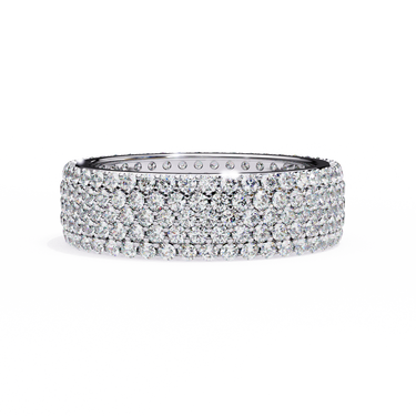 1.01 Carat Round Cut Diamond Wedding Band In White Gold