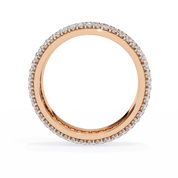 1.01 Carat Round Cut 5 Row Diamond Wedding Band In Rose Gold