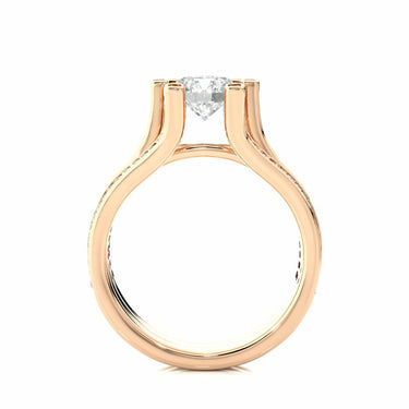1.45 Ct Round Cut Split Shank Solitaire Prong Setting Lab Diamond Ring In Rose Gold