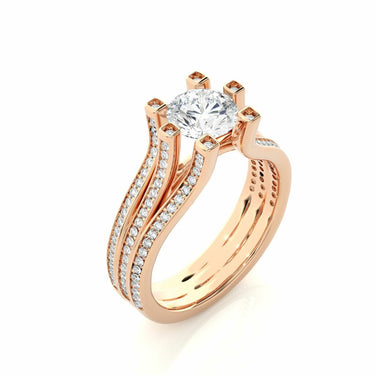 1.45 Ct Round Cut Split Shank Solitaire Prong Setting Lab Diamond Ring In Rose Gold