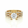 1.45 Ct Round Cut Split Shank Solitaire Prong Setting Lab Diamond Ring In Yellow Gold
