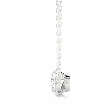Round Brilliant Diamond Solitaire Pendant & Chain In White Gold (1.05 Ct)