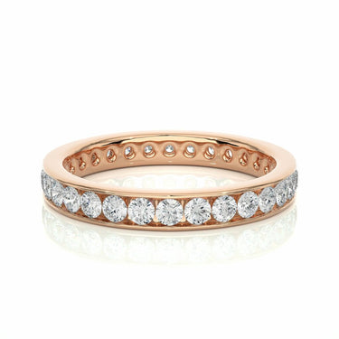 1.05 Ct Round Cut Channel Setting Diamond Wedding Band In Rose Gold